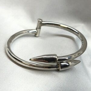 Taxco Bangle Bracelet Womens 7 Silver Excellent Bullet Bypass Hinged Mexico 925